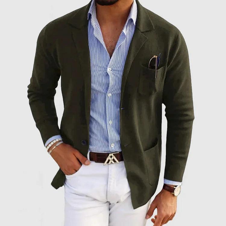 Veste Homme Marine Décontractée avec Poche Avant