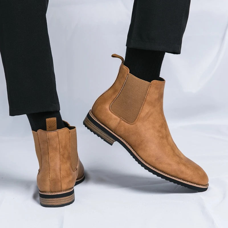 Bottes Chelsea Cuir Brun Homme