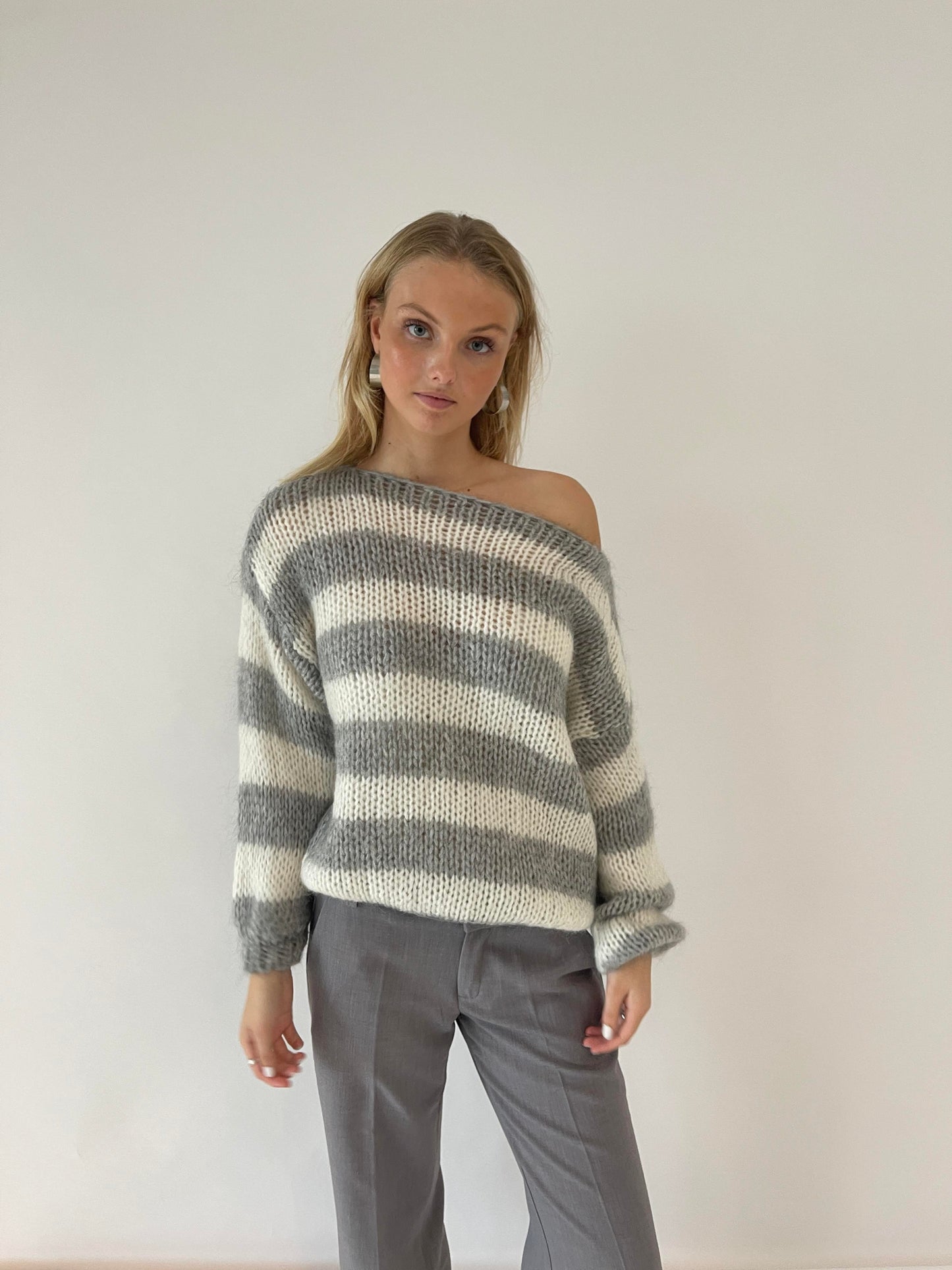 Pull à rayures doux pour femme