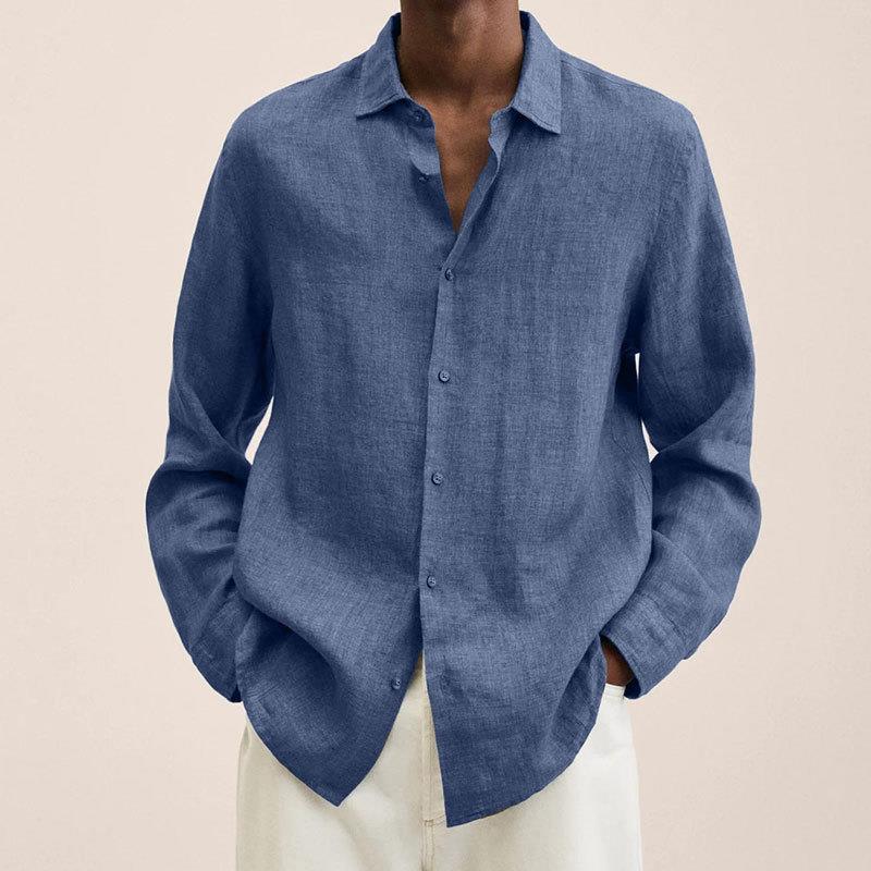 Chemise Homme Lin Fresh, Manches Longues, Style Chic et Raffiné