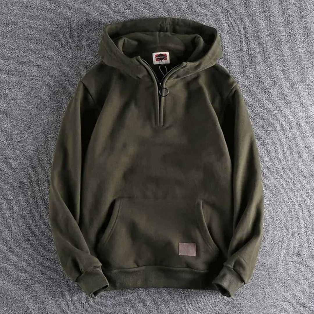 Sweat à capuche noir homme zippé sport