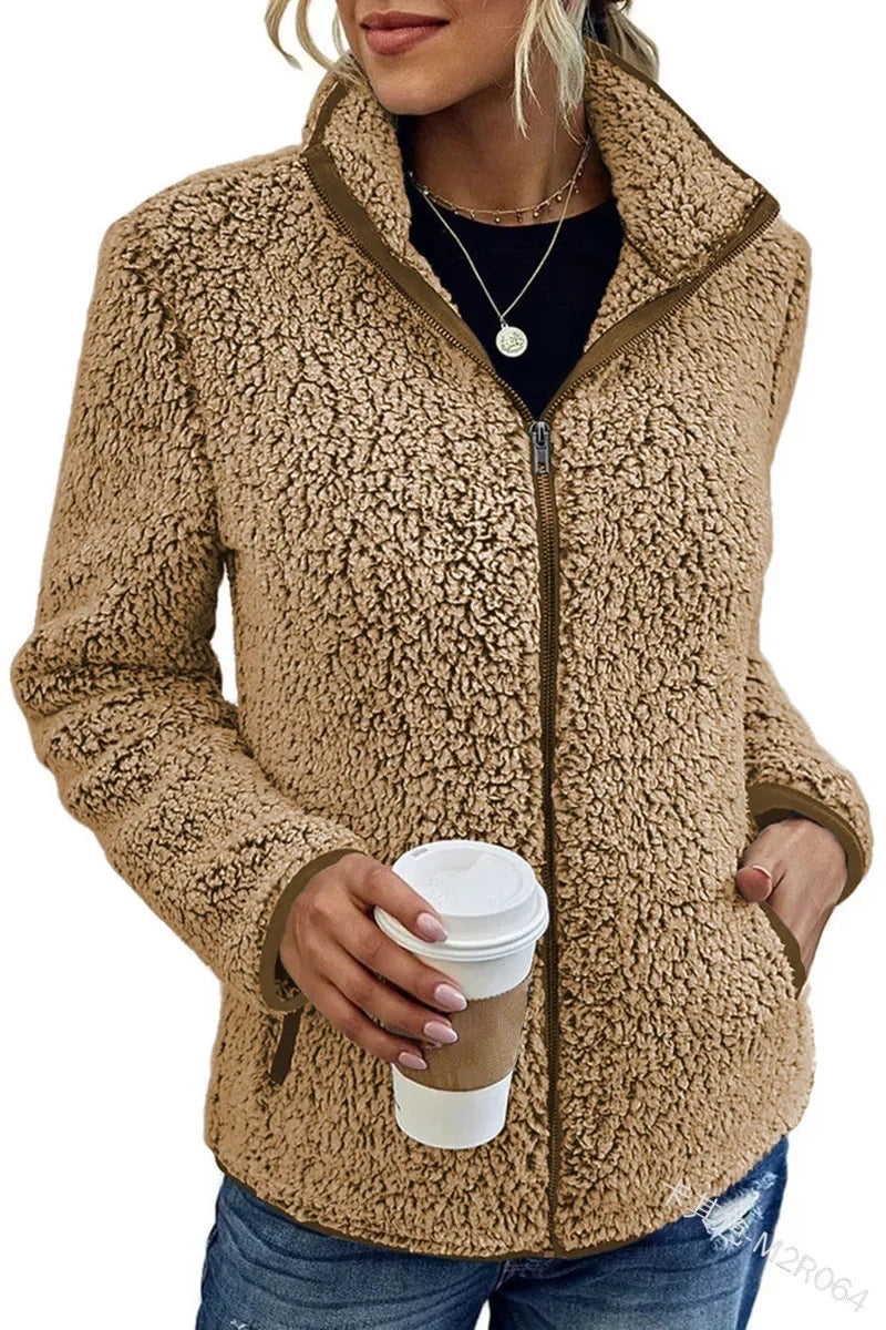 Gilet Polaire Élégant au Col Montant pour Femme