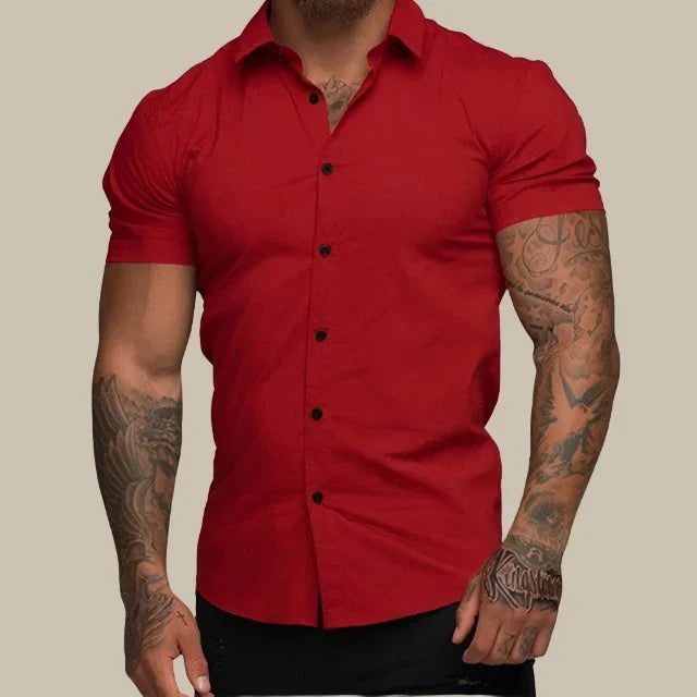 Chemise Élégante Cintrée Manches Courtes Féminine