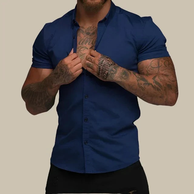 Chemise Élégante Cintrée Manches Courtes Féminine
