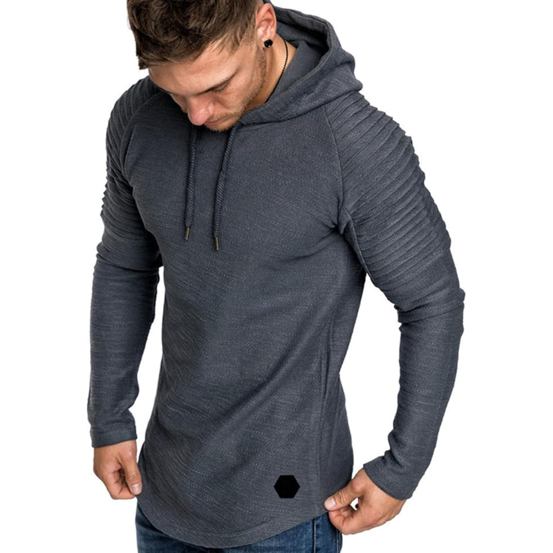 Sweat à Capuche Homme Moderne avec Manches Texturées