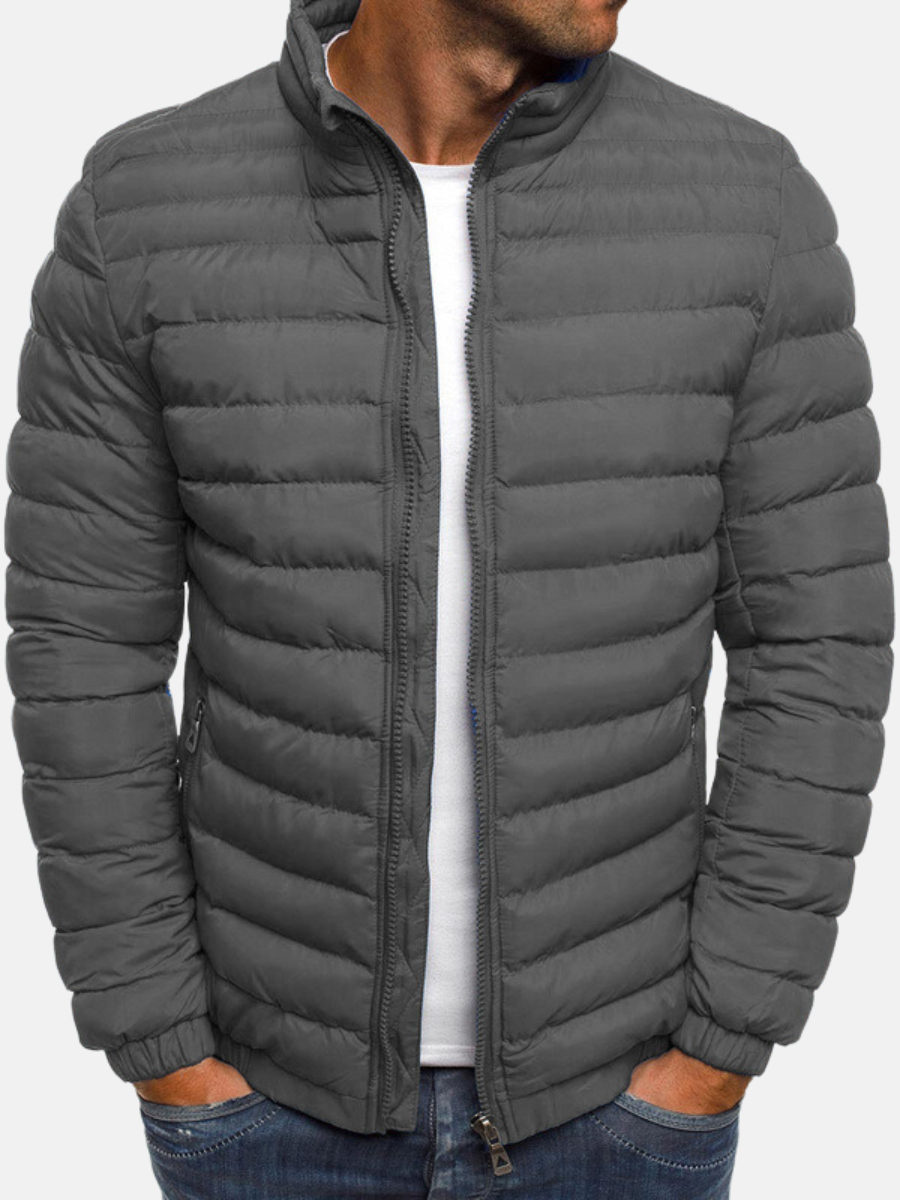 Veste Hiver Homme – Matelassée Légère avec Capuchon et Fermeture Éclair