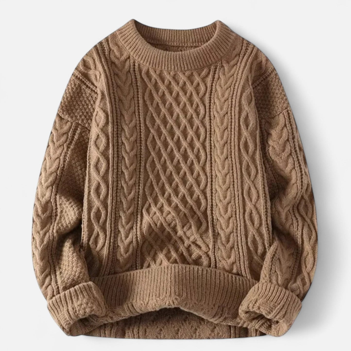 Pull en Laine Rouge à Col Rond pour Homme → Pull Laine Écarlate Col Arrondi Homme