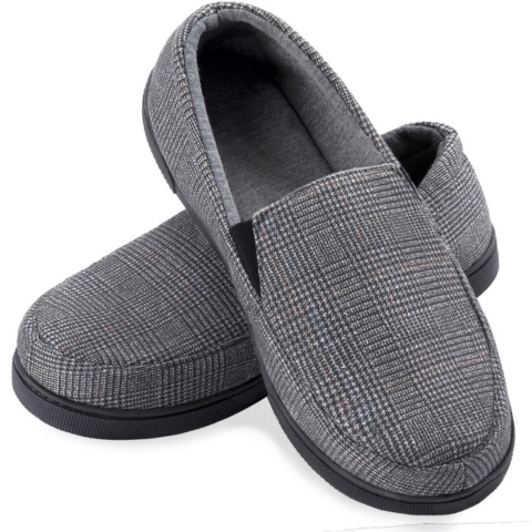 Mocassins douillets en tartan pour homme