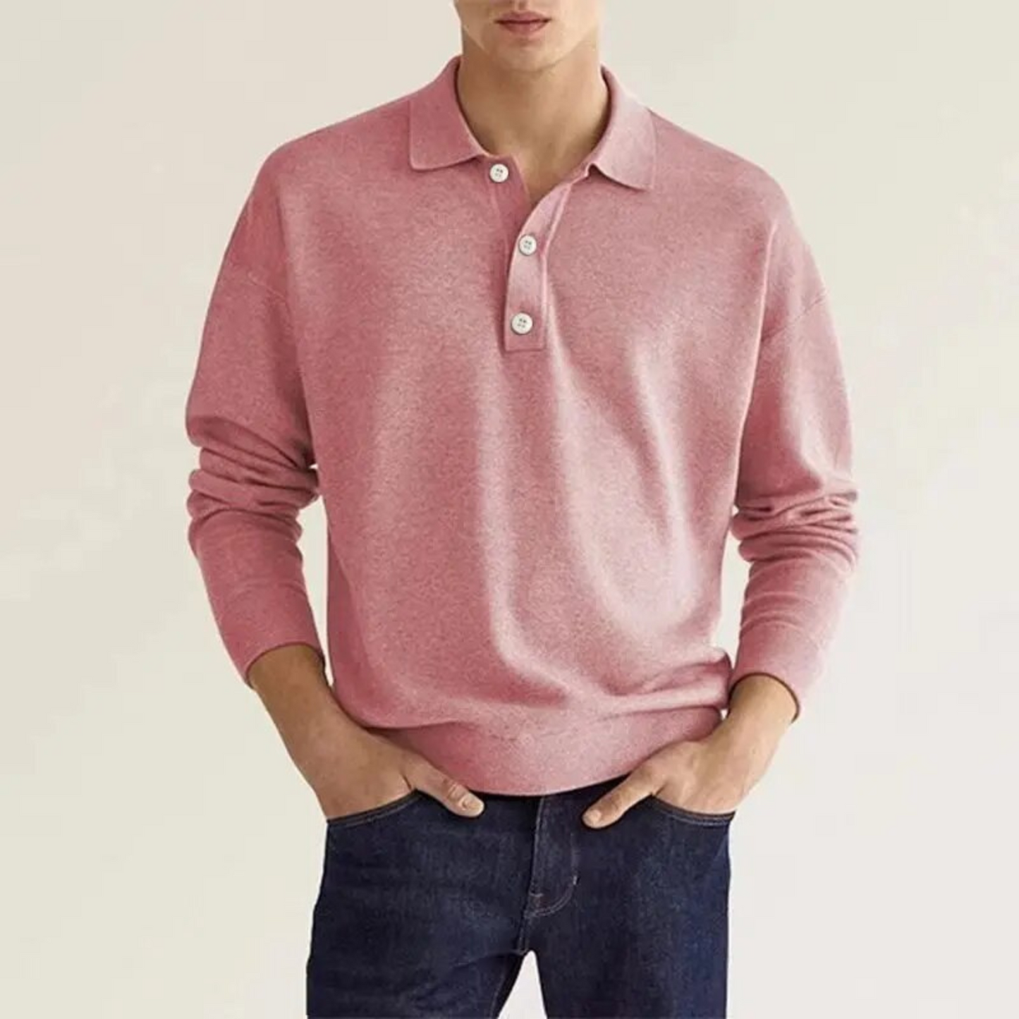 Polo Classique Manches Longues Homme Élégant