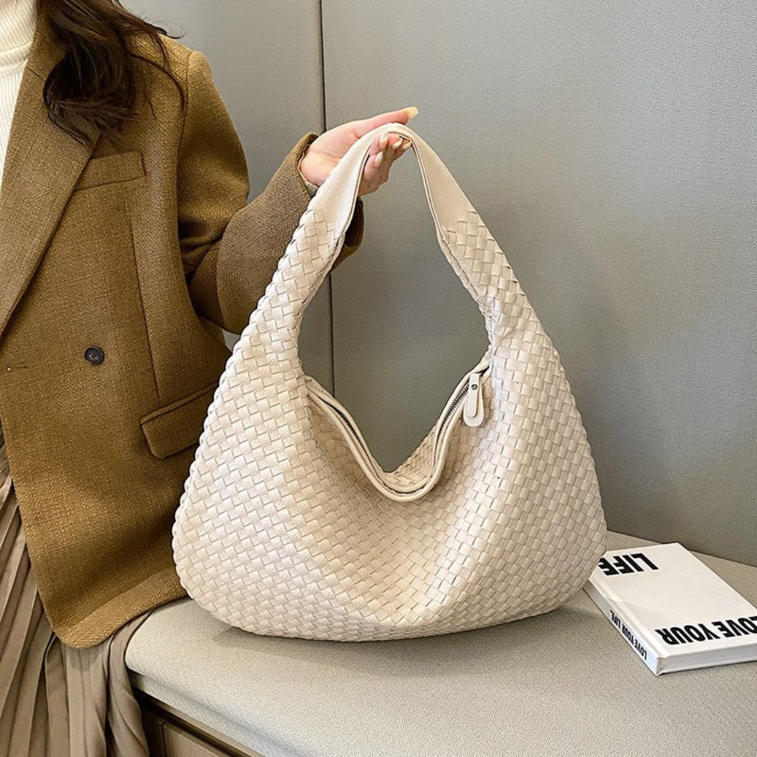 Sac à main en cuir tressé élégant femme