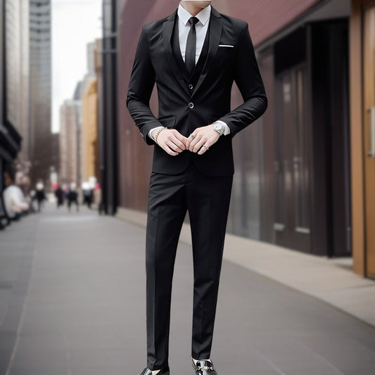 Costume Mariage Élégant Homme Trois Pièces | Boutons De Manchette Luxe - luxestyle