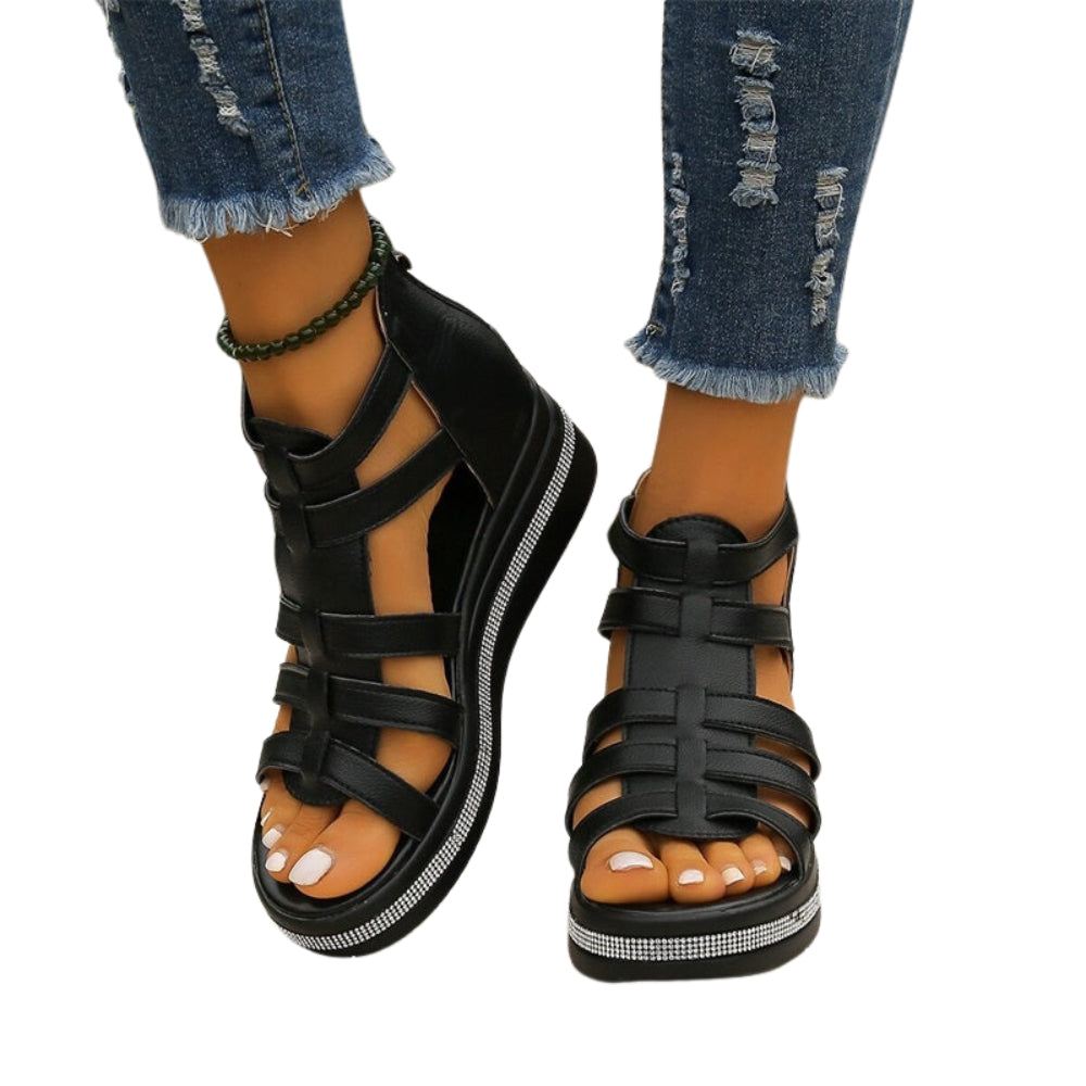 Sandales Platesforme Bout Ouvert Élégantes