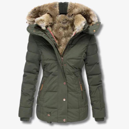 Manteau Hiver Femme à Capuche Zippé Chauffant