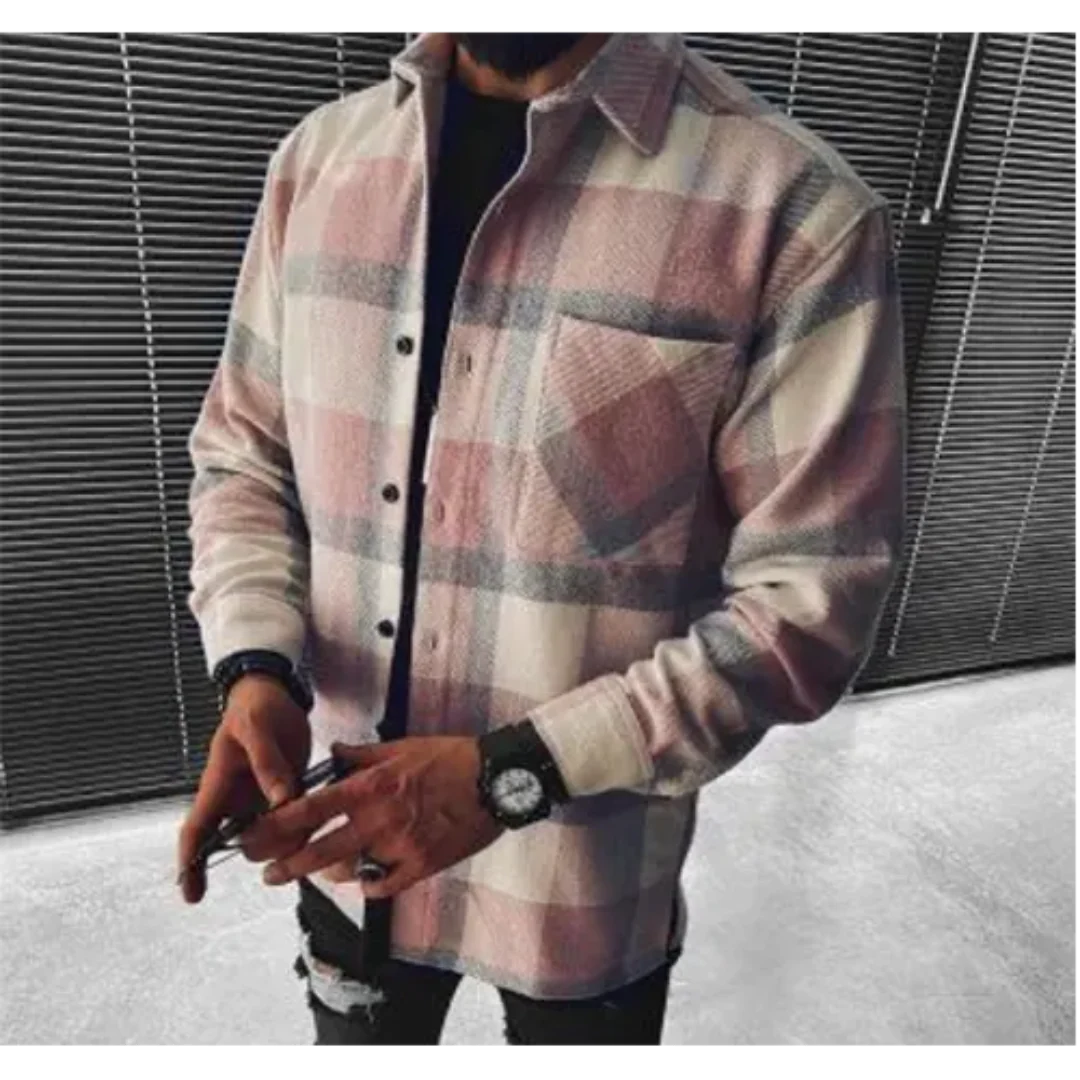 Chemise Homme Flanelle À Carreaux Manches Longues