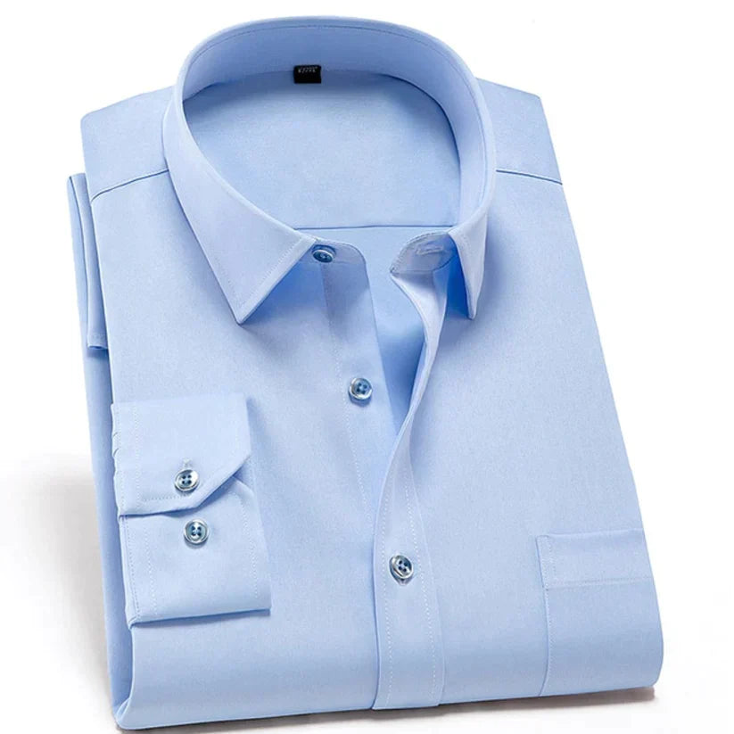 Chemise Dressée à Manches Longues avec Col Élégant
