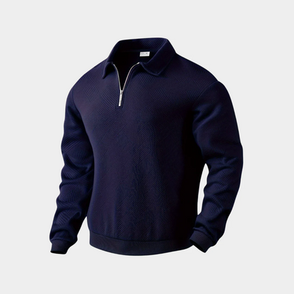 Sweat à Carreaux Douillet avec Fermeture Éclair pour Homme