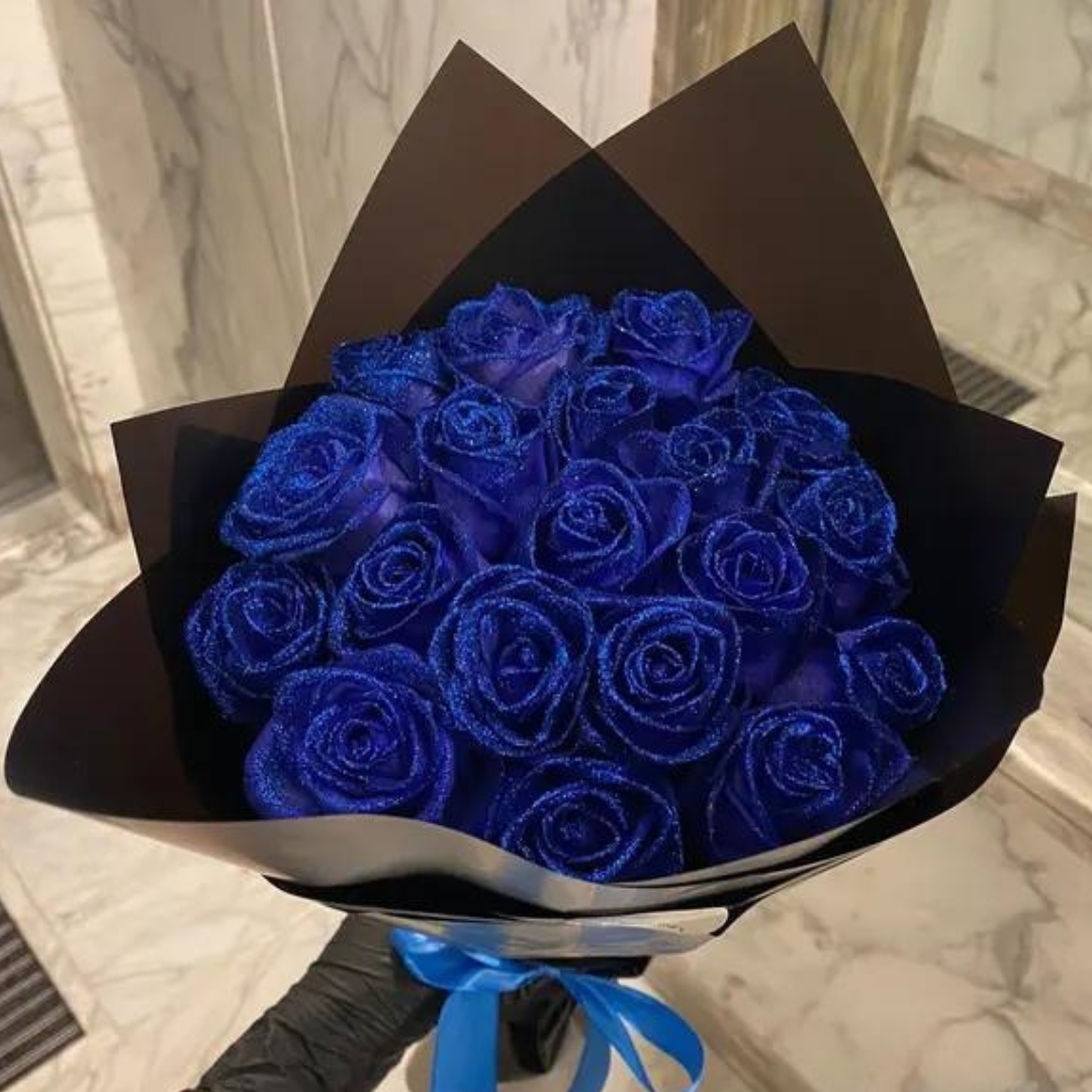 Bouquet de Roses Artificielles Luxe dans Boîte Noire