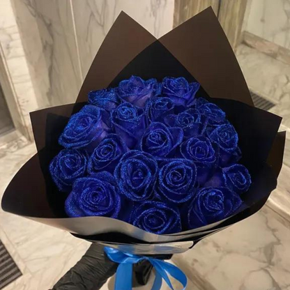 Bouquet de Roses Artificielles Luxe dans Boîte Noire