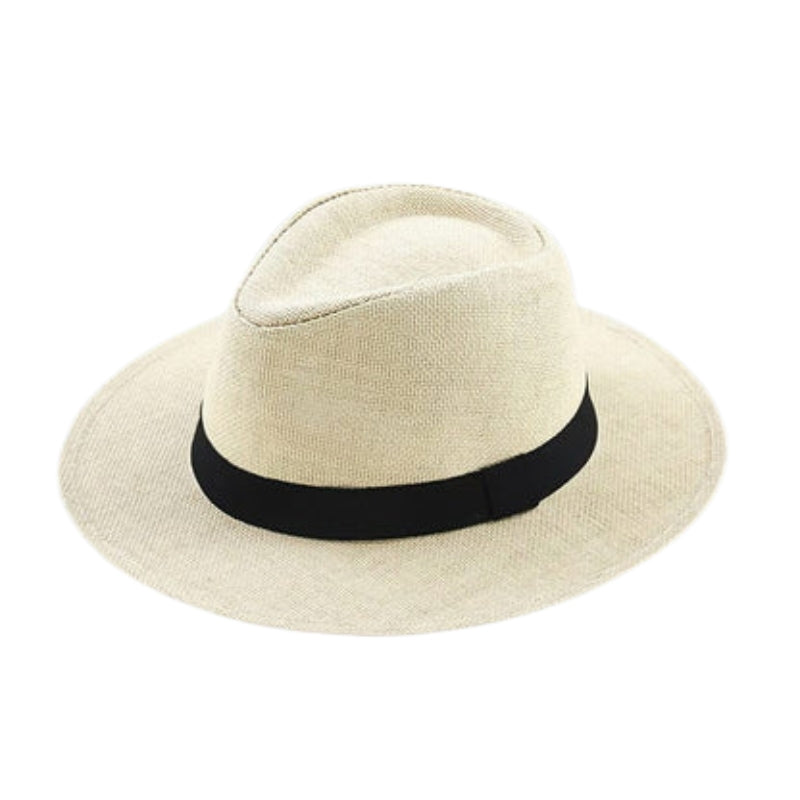 Chapeau de Paille Élégant avec Ruban Coloré