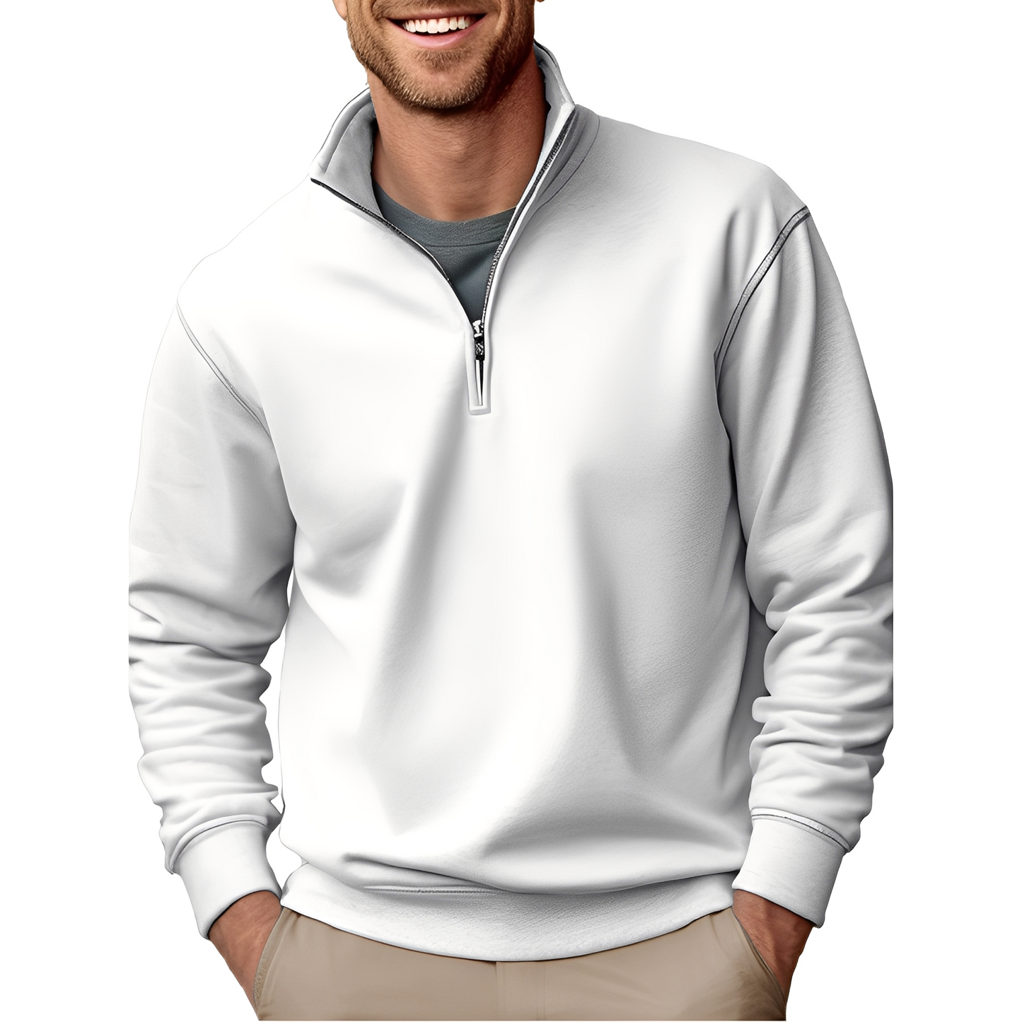 Pull Élégant Zippé Homme Pour Tous Les Jours