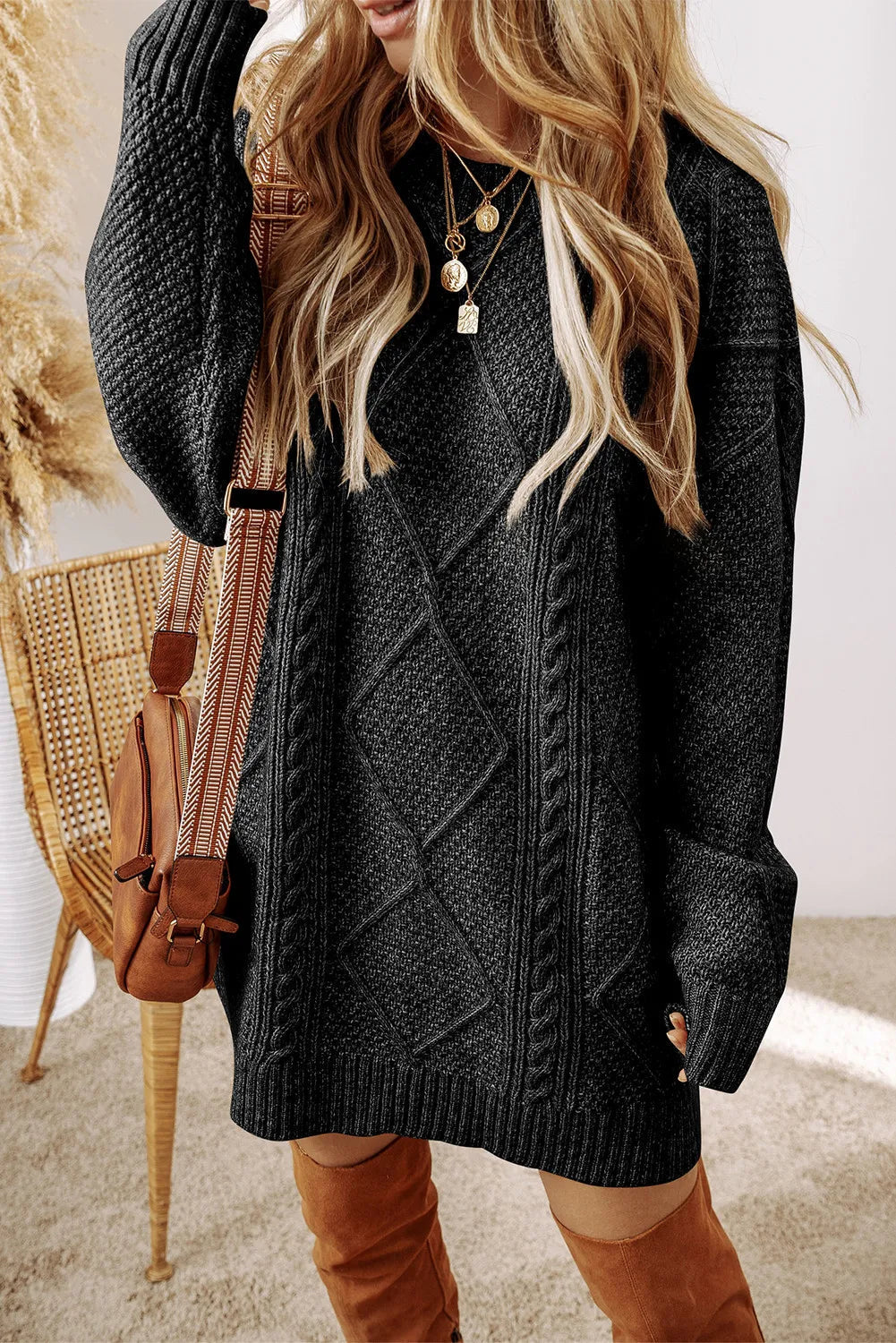 Pull Femme Élégant Losanges Hiver