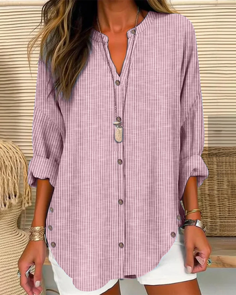 Chemise Féminine Col Rond Manches Courtes