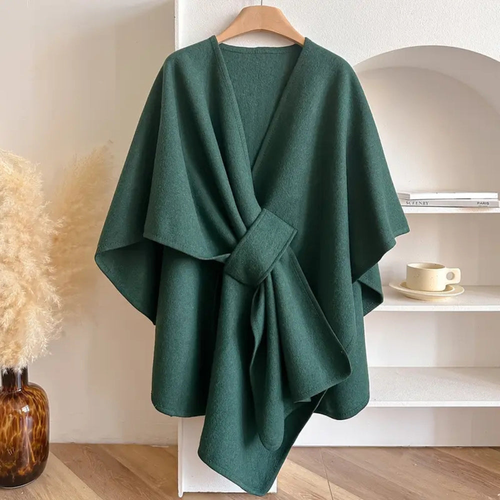 Manteau Cape Femme Élégant - Poncho Hiver Douillet en Polaire