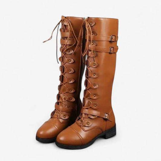 Bottes Hauttes Féminines à Lacets Élégantes - LuxeStyle