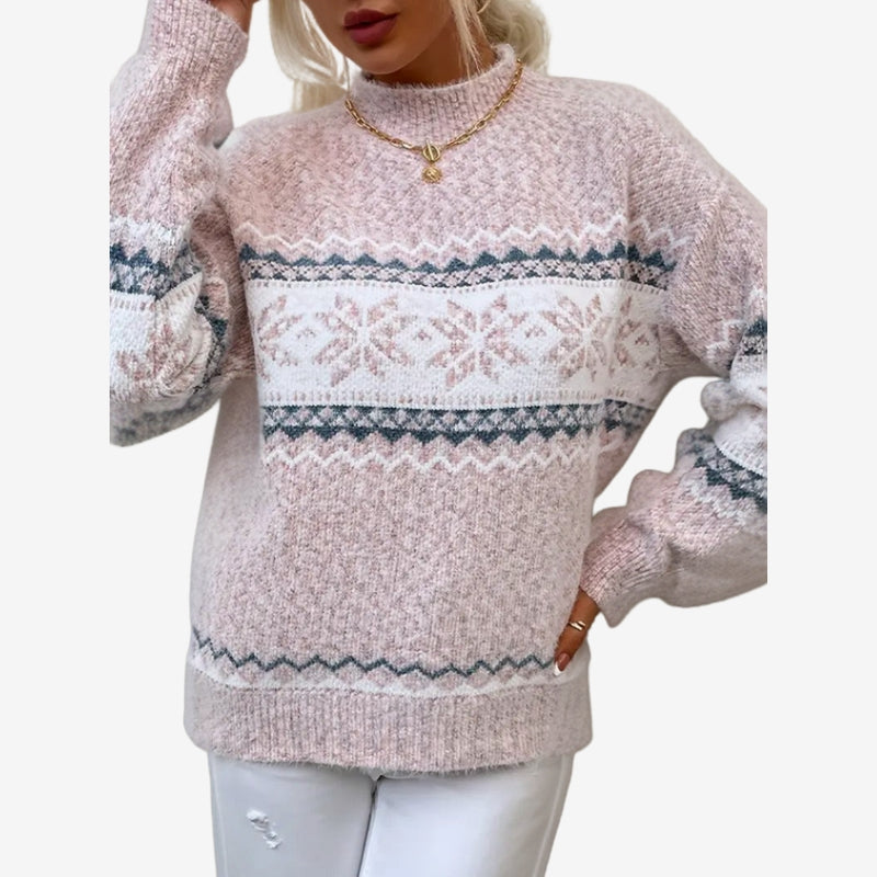 Pull imprimé femme élégant taille fine