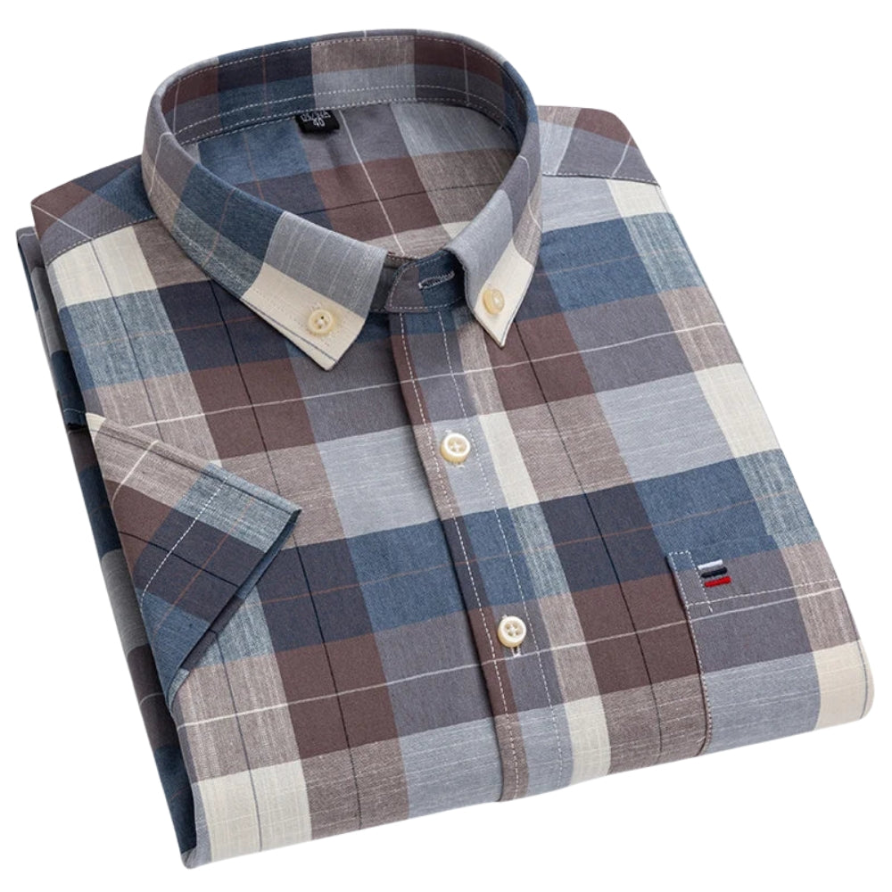 Chemise Homme Rayée Été à Manches Courtes
