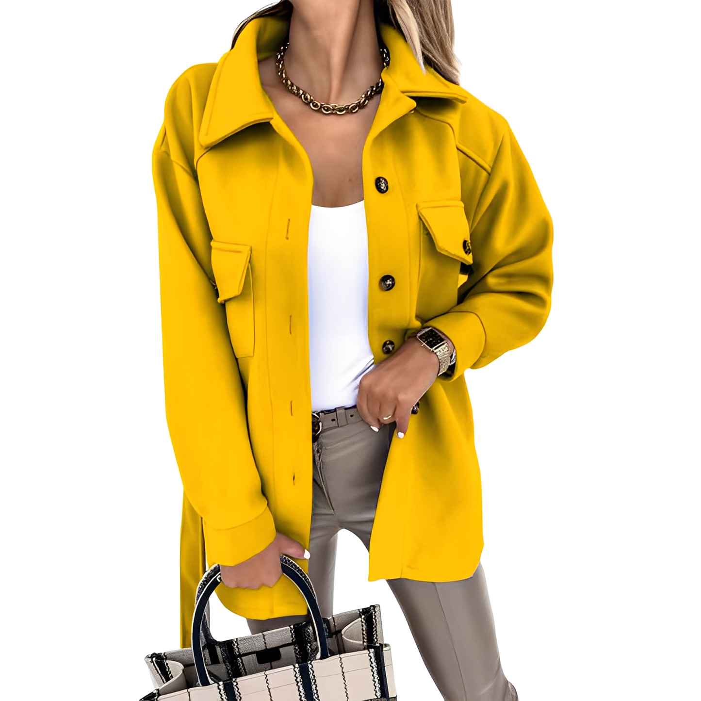 Veste Élégante à Boutons pour Femme Printemps