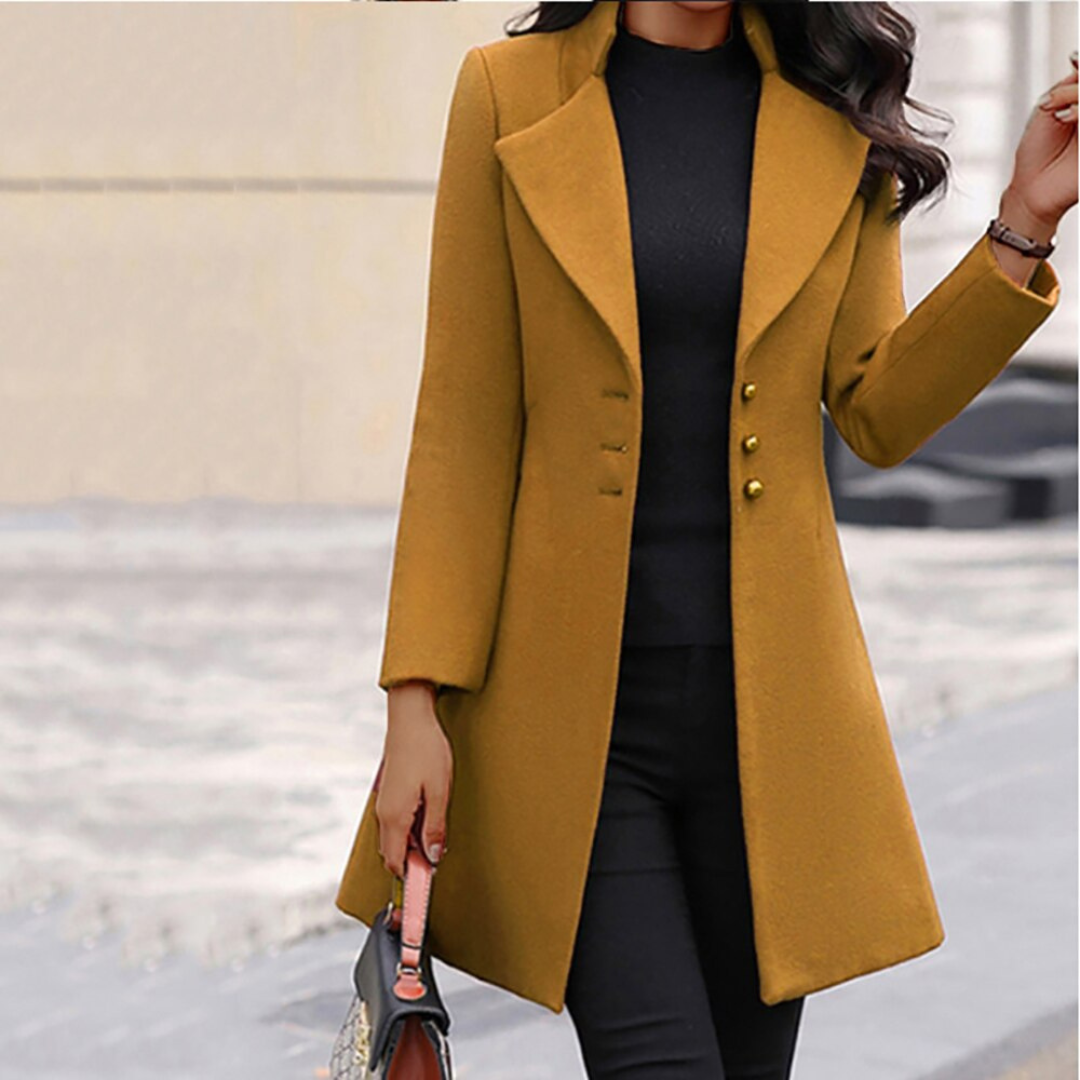 Manteau Femme Élégant En Laine Douce