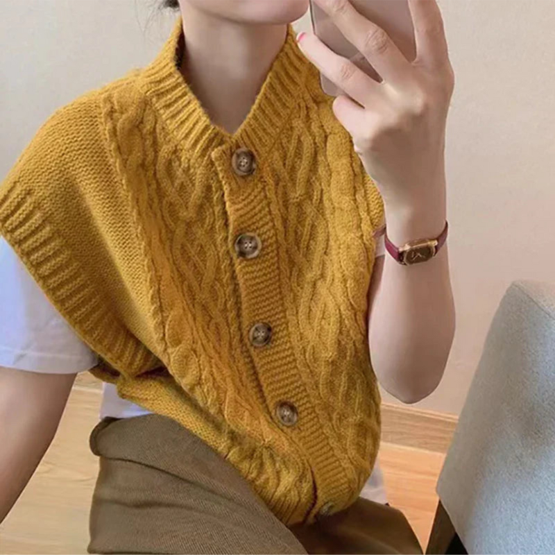 Gilet femme sans manches en maille torsadée naturel