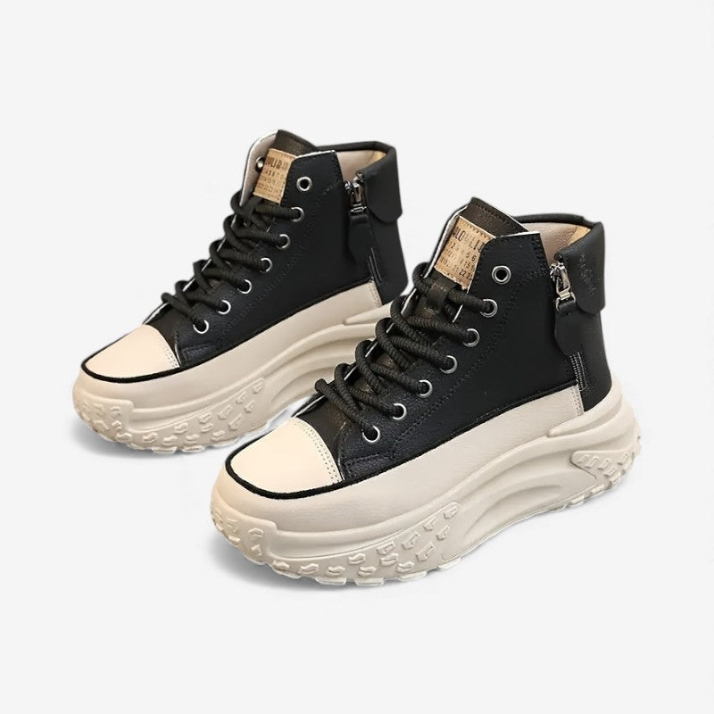 Baskets Sport Femmes avec Lacets et Zip Côté