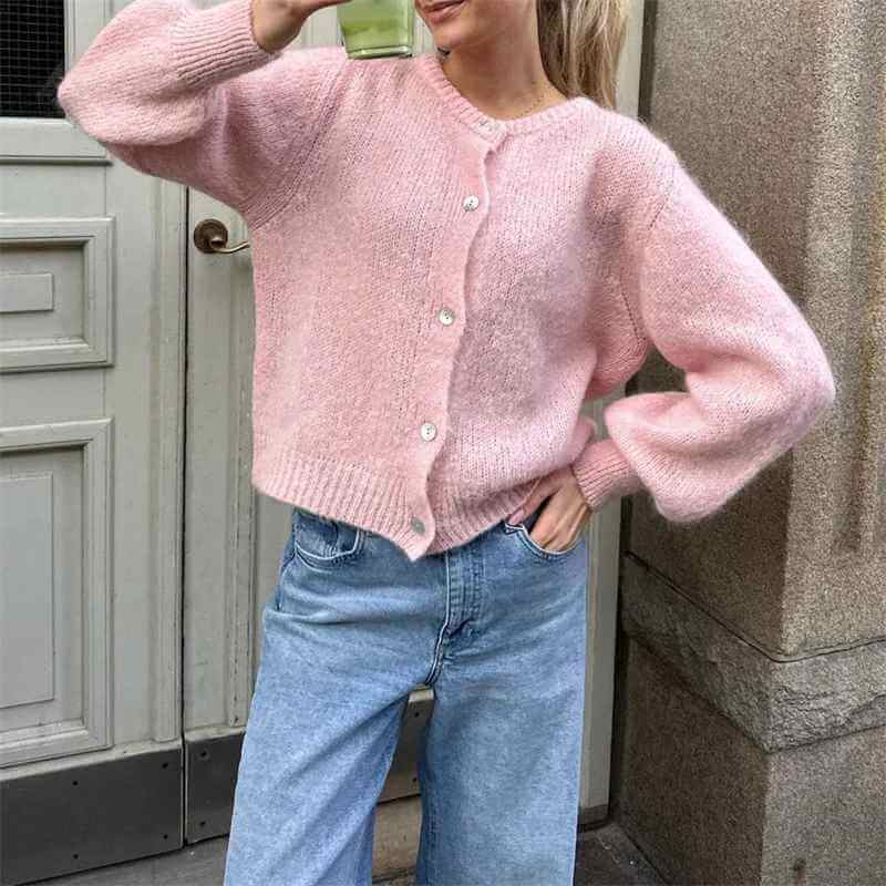 Gilet Femme Chaleureux - Cardigan Douillet Hiver en Laine Molletonnée