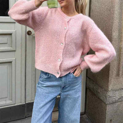 Gilet Femme Chaleureux - Cardigan Douillet Hiver en Laine Molletonnée