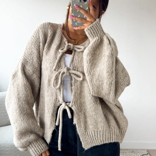 Cardigan Chic Col Rond Manches Longues - LuxeStyle