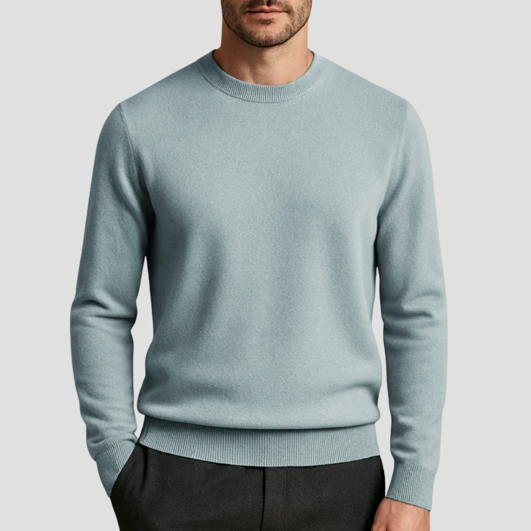 Pull Cachemire Marine Élégant Homme