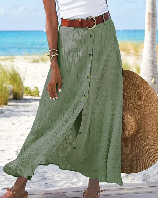 Jupe Longue Été Verte décontractée pour Femme Plage - LuxeStyle