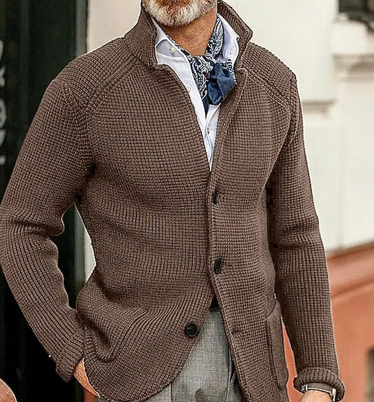 Blazer Classique Homme Élégant - Col Chemisé, Manches Longues & Chic Timeless