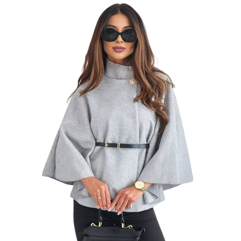 Blouson Élégant à Manches Amples avec Ceinture Réglable