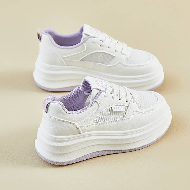 Baskets Femme Blanches Confortables à Plateforme
