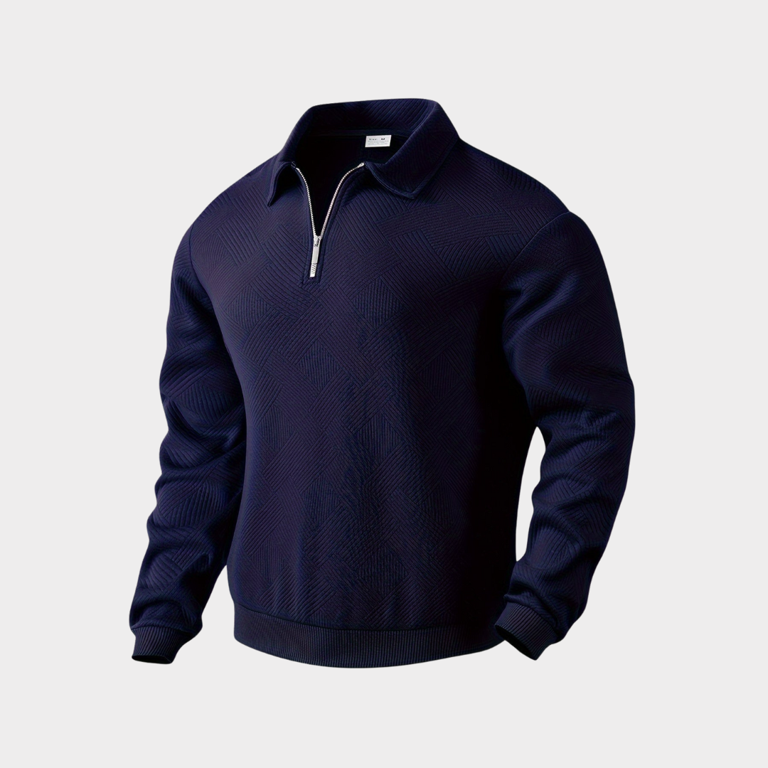 Pull en laine marron à fermeture éclair pour homme
