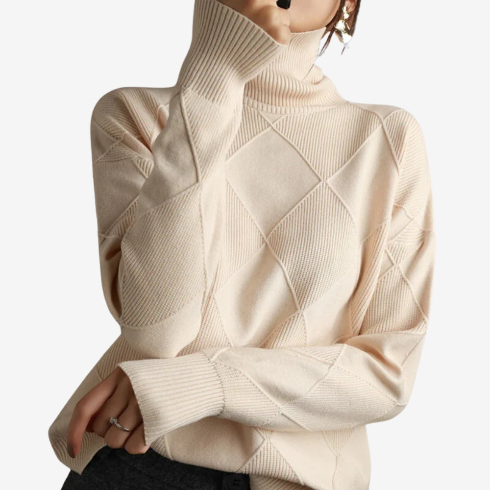 Pull Femme Confortable Col Roulé