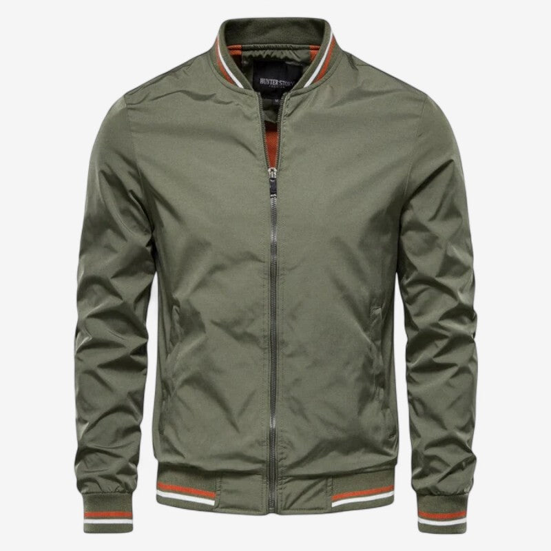 Veste Bomber Élégante Zippée avec Pochettes Côtelées