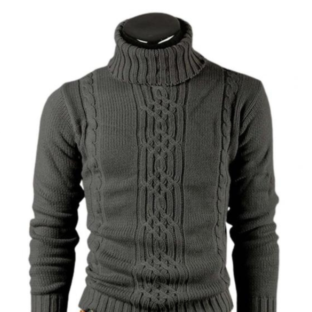 Pull Hiver Élégant Col Roulé Homme