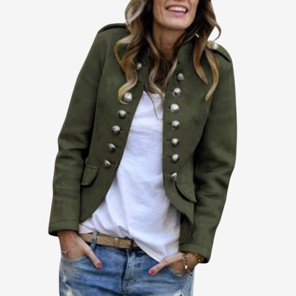 Veste Femme Hiver avec Poches et Fermeture Boutons