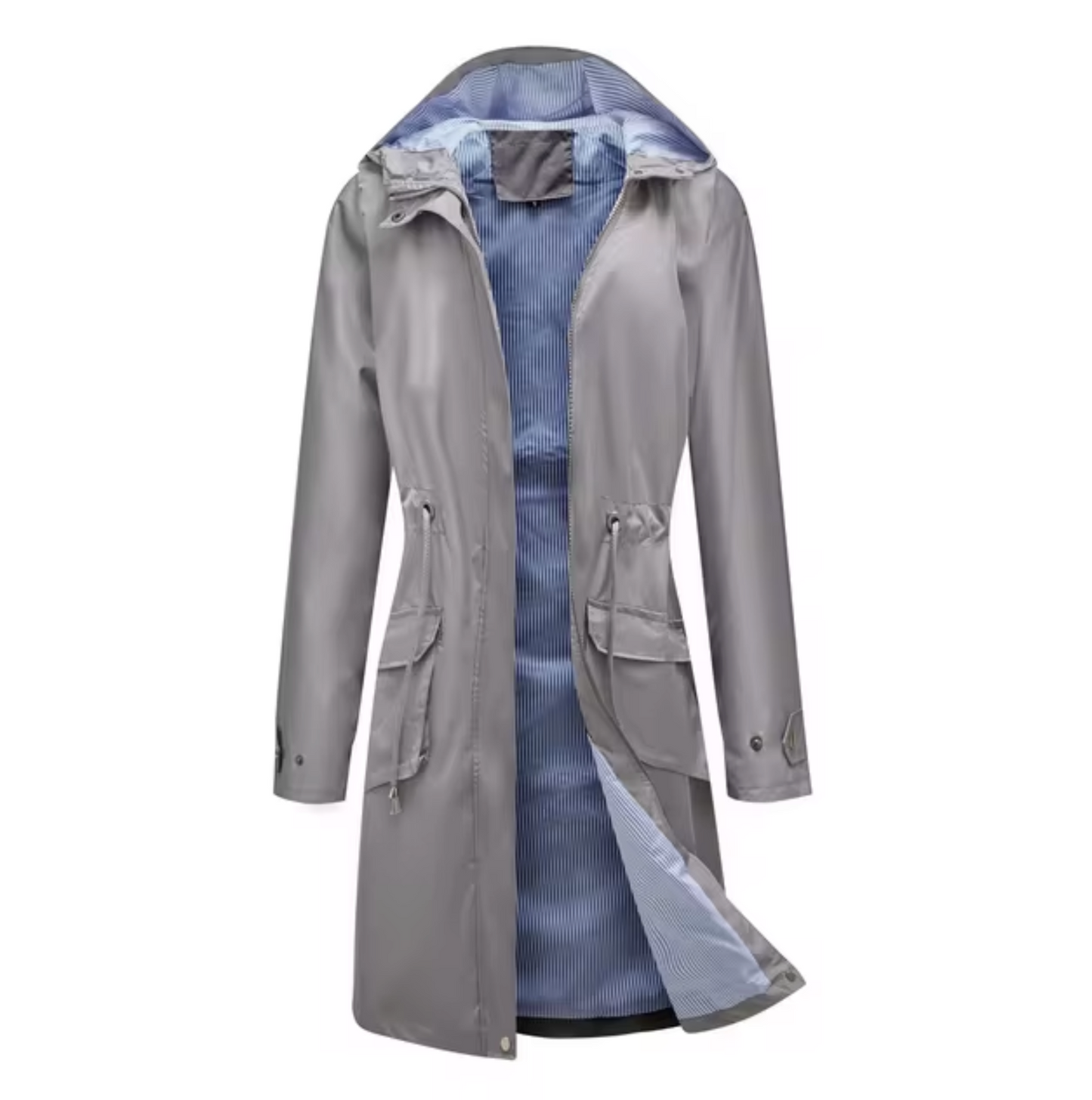 Manteau Imperméable Femme – Veste Longue Élégante avec Capuche