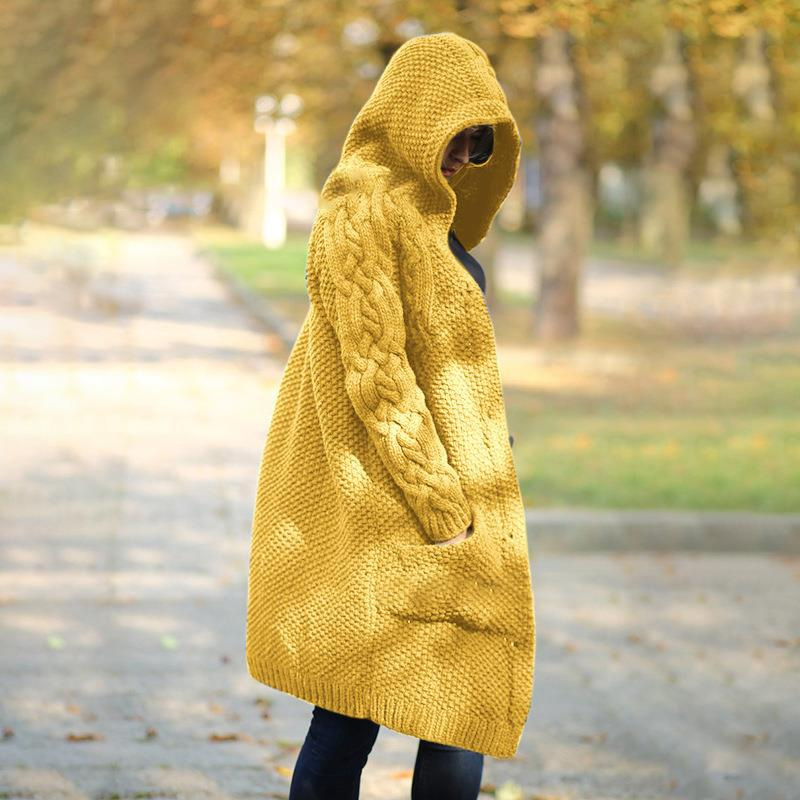 Cardigan Féminin Long Capuche Chic