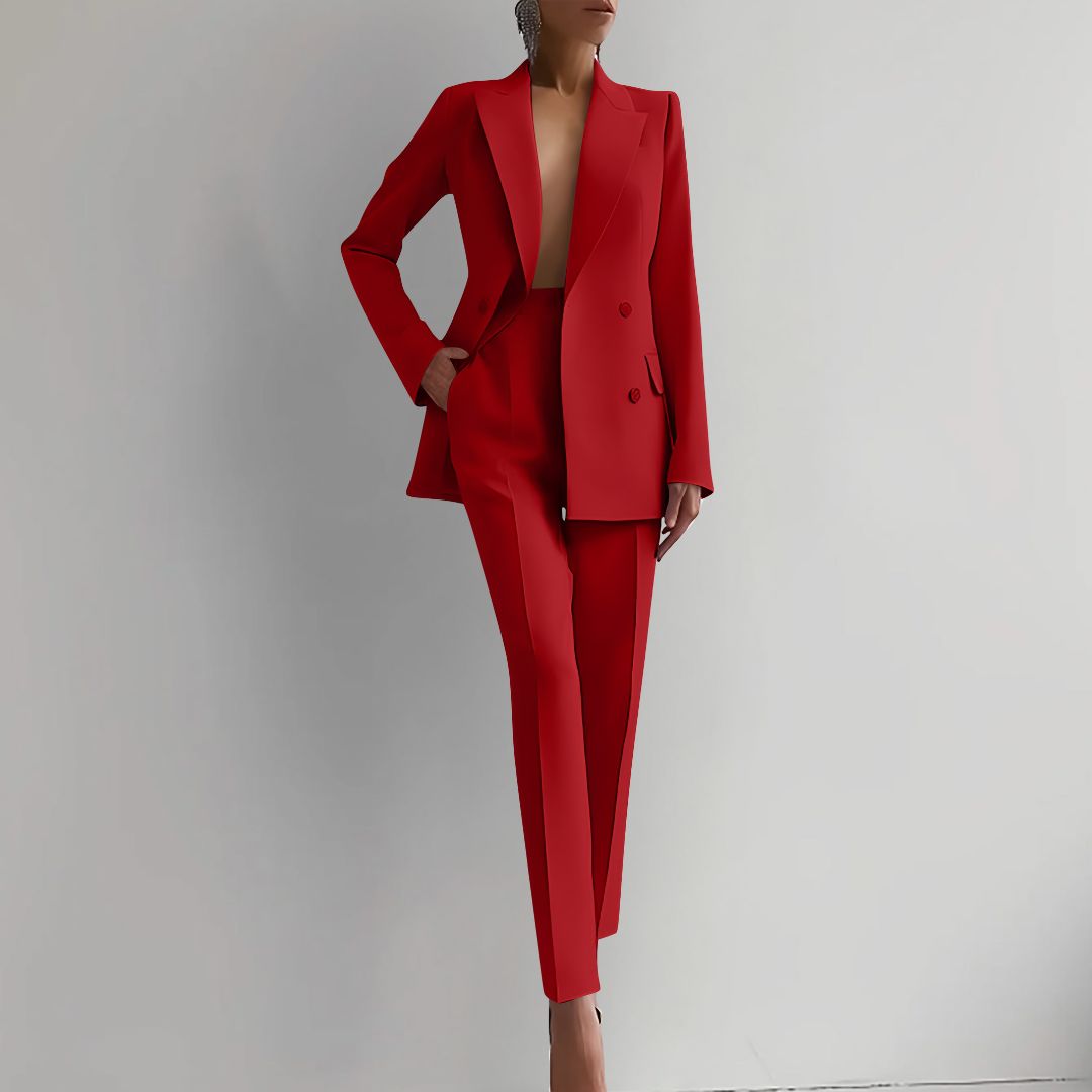 Costume Femme Rose Veste et Pantalon Chic